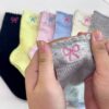 Spring and Summer Women's Thin Bow Embroidery Stacked Socks