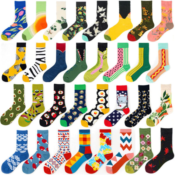 Couple spring trend oil painting jk socks