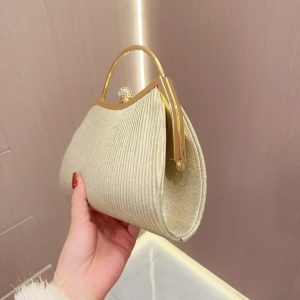 New Style, European and American Fashionable Vintage Full-Diamond Bow Chain Small Square Bag, Evening Rhinestone Handbag, Crossbody Bag