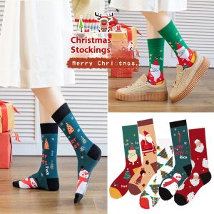 Christmas Socks Holiday Festive Socks Tall Cotton Socks