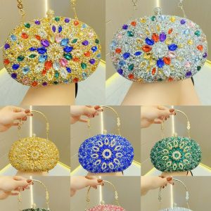 New Style, Aristocratic Texture Rhinestone Bag, Women's Evening Dress Banquet Clutch Bag, Diamond-Embedded Handbag, Evening Bag, Cheongsam Bag