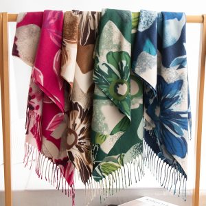 2025 New Women's Cashmere Printed Tassel Scarf