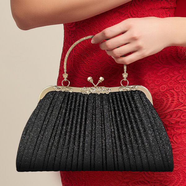 Vintage Handbag, Cheongsam Women's Bag, Banquet Evening Dress Bag, Pleated Bride Wedding Bag
