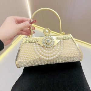 New Style, European and American Hand Carry Bag, Diamond-Embedded Bag, KTV Aristocratic Cheongsam Banquet Bag, Women's Hand Carry Crossbody Evening Bag