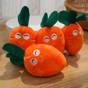 Double Bones Chicken Legs Fruit Carrot Vegetable Pet Dog Cat Plush Sound-resistant Chew Toy Supplies