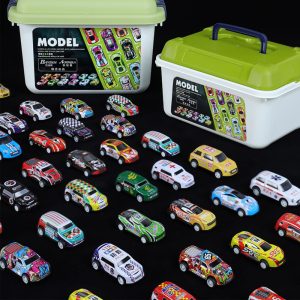 Classic Iron Shell Car Collector's Edition with Storage Bucket