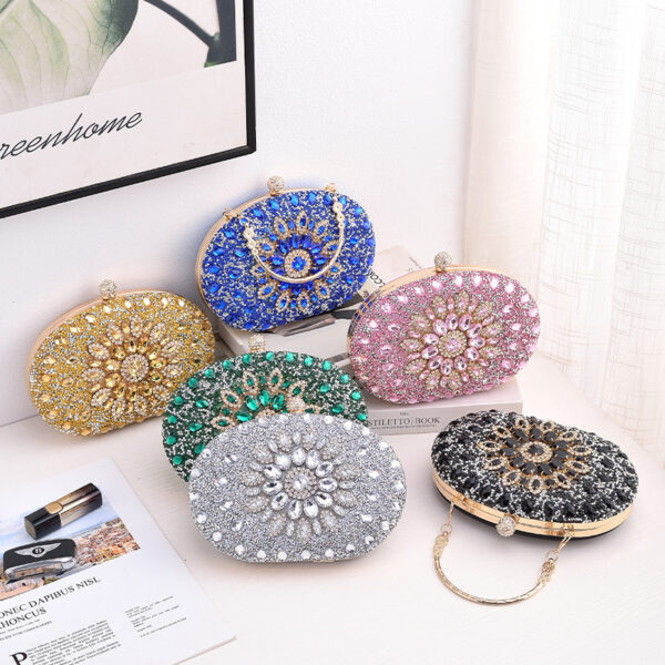 Sunflower Evening Clutch - Rhinestone Studded Party Purse