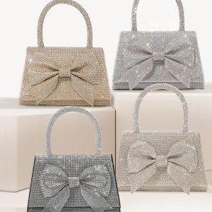 Crystal Bow Handbag - Sparkling Bridal Evening Clutch