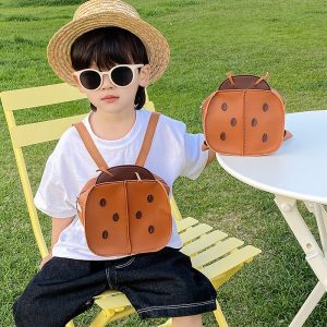 Ladybug PU Backpack - Cute Preschool Bag with Name Tag