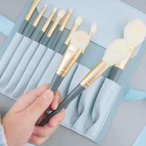 Lanqiao 10-Piece Makeup Brush Set for Beginners - Powder & Eyeshadow Brushes
