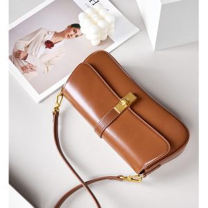 Crescent Moon Bag - Leather Sling Crossbody Purse