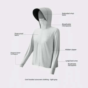 Women's UV Protection Hoodie Jacket Breathable Ultra-Thin Ice Silk Sun Protective Coat with Face Cover for Spring Summer