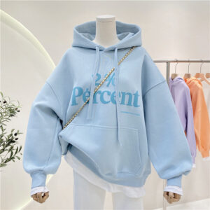 Fashion Letter Print Oversized Hooded Jacket Faux Two-Piece Casual Streetwear Coat