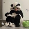 Cute Panda Cartoon Pajamas for Women - Winter Coral Fleece Thickened Robe Set, Lovely Girlish Loungewear