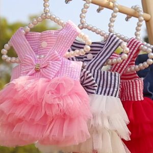 Dog Fashion - Striped Tank Mesh Skirt for Small and Medium Dogs