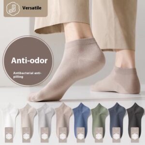 Men's Summer Thin No-Show Boat Socks Breathable Moisture-Wicking Anti-Odor Low Cut Business Socks