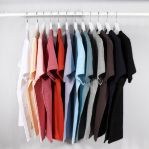 250g Japanese Style Heavyweight White Solid Color 100% Cotton Unisex Short Sleeve T-Shirt - Couple Style Men's Base Layer