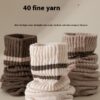 Vintage College Style Men's Cotton Crew Socks Stripe Pattern Anti-Odor Moisture-Absorbing Mid-Calf Socks