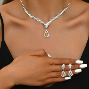 Fashion Statement Jewelry Set Women's Necklace & Earrings for Wedding or Formal Events