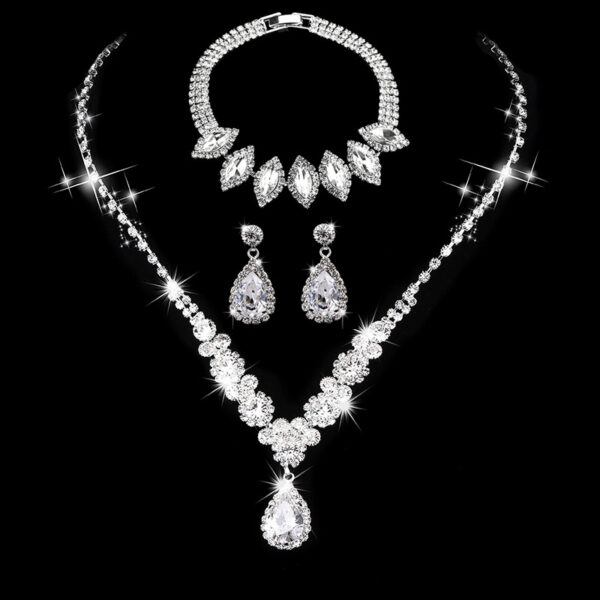 Bridal Jewelry Set - Water Diamond Zircon Angel Tears Necklace & Earrings