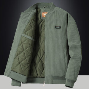 Autumn/Winter New Arrival Corduroy Jacket - Men's Quilted Padding Casual Cotton Coat, Baseball Collar Bomber Jacket