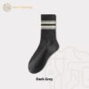 Vintage Stripe Men's Cotton Crew Socks Comfortable Mid-Calf Business Casual Athletic Socks for Fall Winter