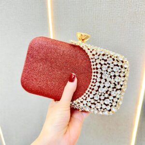 Diamond-Encrusted Evening Clutch Bag with Gowns
