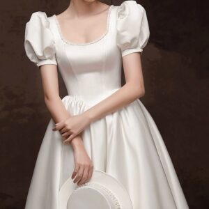 French-Style Lightweight Wedding Dress - Little White Dress (LWD), Birthday Party Elegant Dress