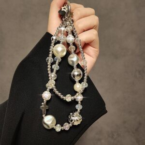 Elegant Stylish Creative Double Bead Patterning Chain for Phone Shells