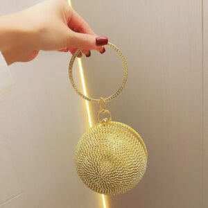 Retro Evening Clutch Bag for Women with Diamonds