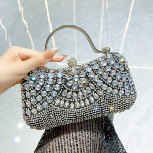 Fringe Diamond-Encrusted Evening Clutch Bag