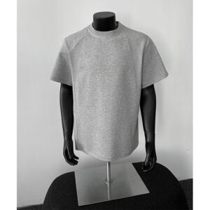 Heavyweight Straight Shoulder Short Sleeve T-Shirt for Men - Summer Tough Guy Style, Stretchy Slim Fit, Small Neckline Base Layer