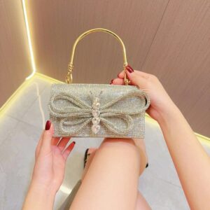 Silver Water-Diamond Clutch Evening Bag for Women
