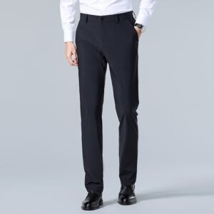 Men's Wrinkle-Free 4-Way Stretch Ice Silk Business Utility Pants - Spring Summer New Arrival Cool Straight-Leg Trousers for Men
