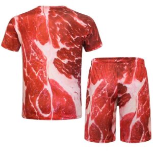 Creative Humorous Streaky Pork Print Casual Tracksuits for Men