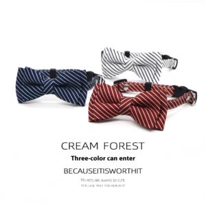 Cat Bow Tie and Bow - Gentleman Adorable Minimalist Striped Fabric for Small Dogs and Flower Children