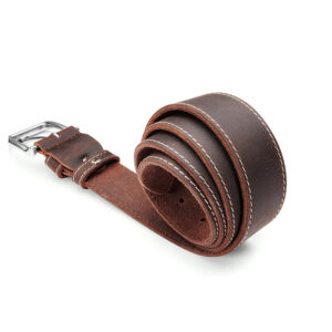 Italian Top - grain Cowhide Men's Retro Pin Buckle Belt, Vegetable Tanned Leather Top - grain Cowhide Belt