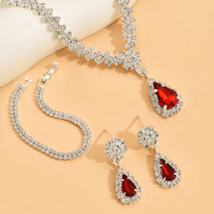 2024 New Jewelry Set - Metal Diamond Necklace & Earrings