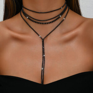 Body Chain Accessories Set for Beach and Casual Wear with Multilayered Chains and Water Diamonds