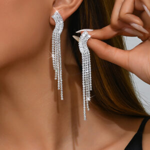 Fashion Statement Zircon Water Diamond Earrings with Flowing Claws