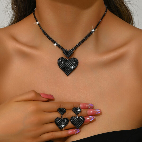 Bridal Jewelry Set - Heart Necklace & Earrings