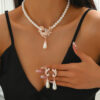 Bridal Jewelry Set - Pearl Necklace & Earrings
