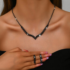 Bridal Jewelry Claw Chain Set with Naked Diamonds and Zircon Earrings and Necklaces