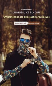 Ice Silk Sun Protection Sleeves, Ice Sleeves, Magic Headscarf, for Men, Summer, Stylish, for Women, UV Protection, for Driving, Cycling, Arm Protection, Tattoo Cover (Copy)