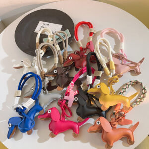 Quirky White Hot Dog Pendant for Phone Shell Hangers with braided Wristband