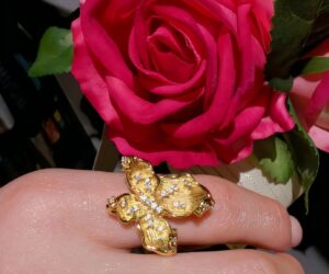 Double Lotus Ring in 18K Gold Plating