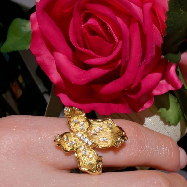 Double Lotus Ring in 18K Gold Plating